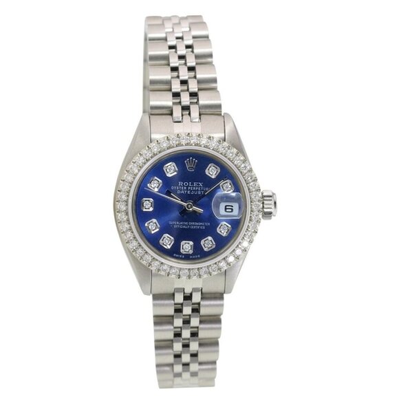 ROLEX DATEJUST BLUE DIAMOND DIAL 1.15CTW DIAMOND STEEL JUBILEE WATCH 26 MM 69174 main image 5